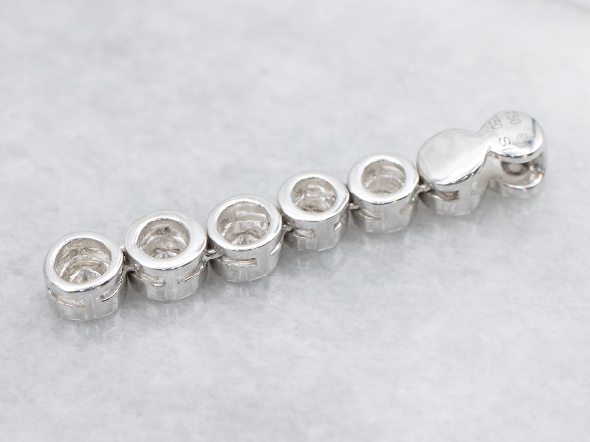 Bezel Set Diamond Drop Pendant with Milgrain Edge