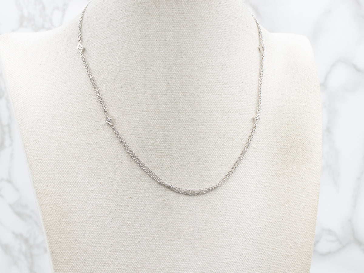 Sparkling Gold Diamond Toggle Clasp Necklace