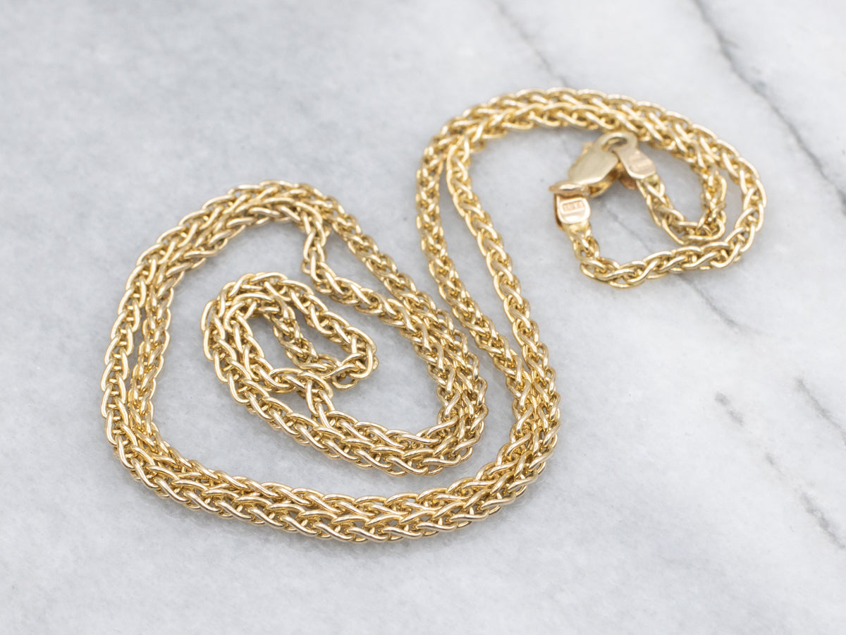 Yellow Gold Wheat Chain with Lobster Clasp