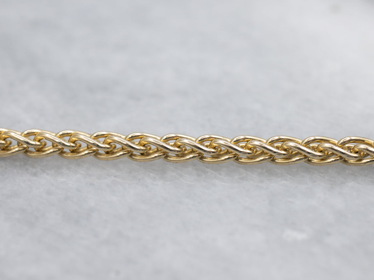 Yellow Gold Wheat Chain with Lobster Clasp
