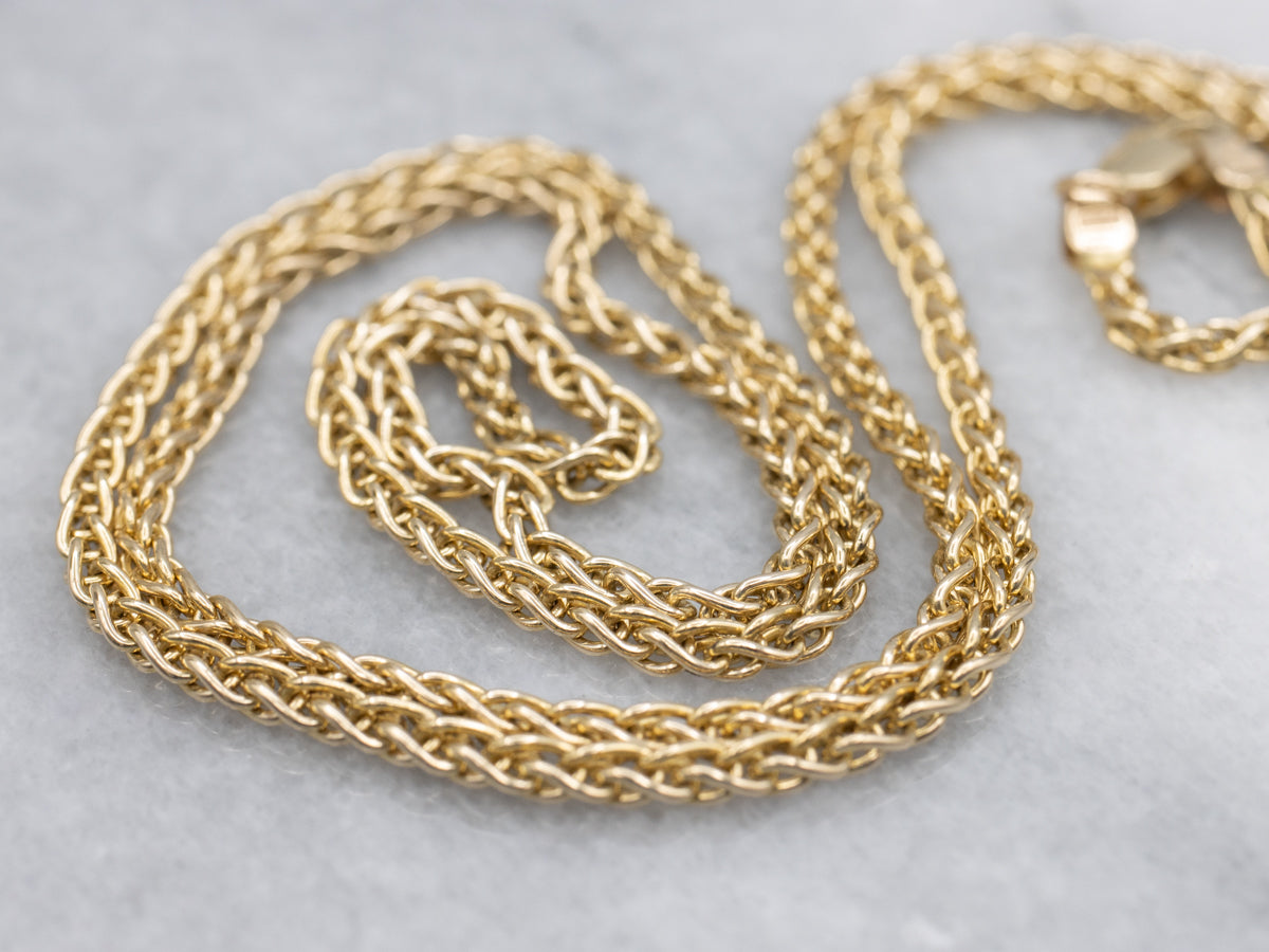 Yellow Gold Wheat Chain with Lobster Clasp