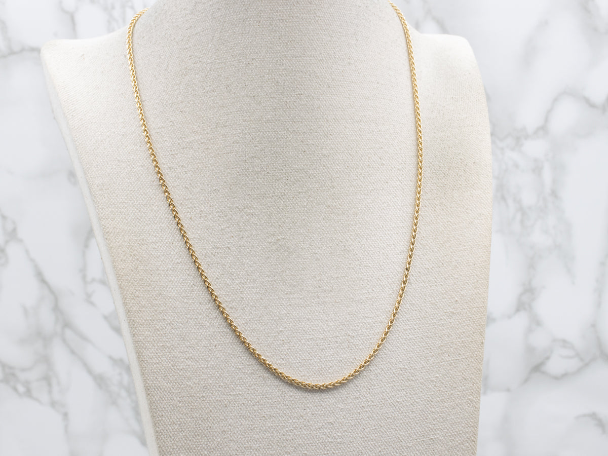 Yellow Gold Wheat Chain with Lobster Clasp