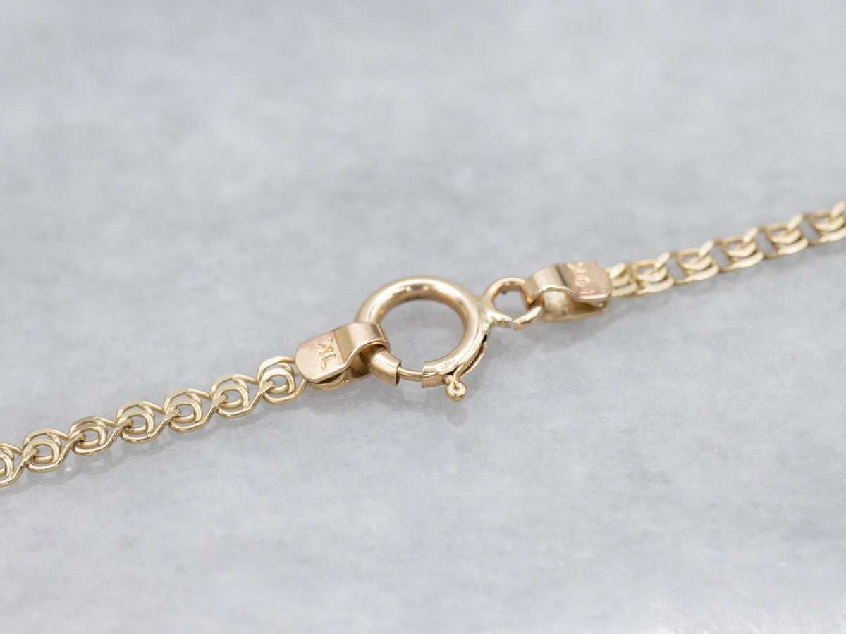 Garnet and Diamond Two Tone Snail Chain Necklace