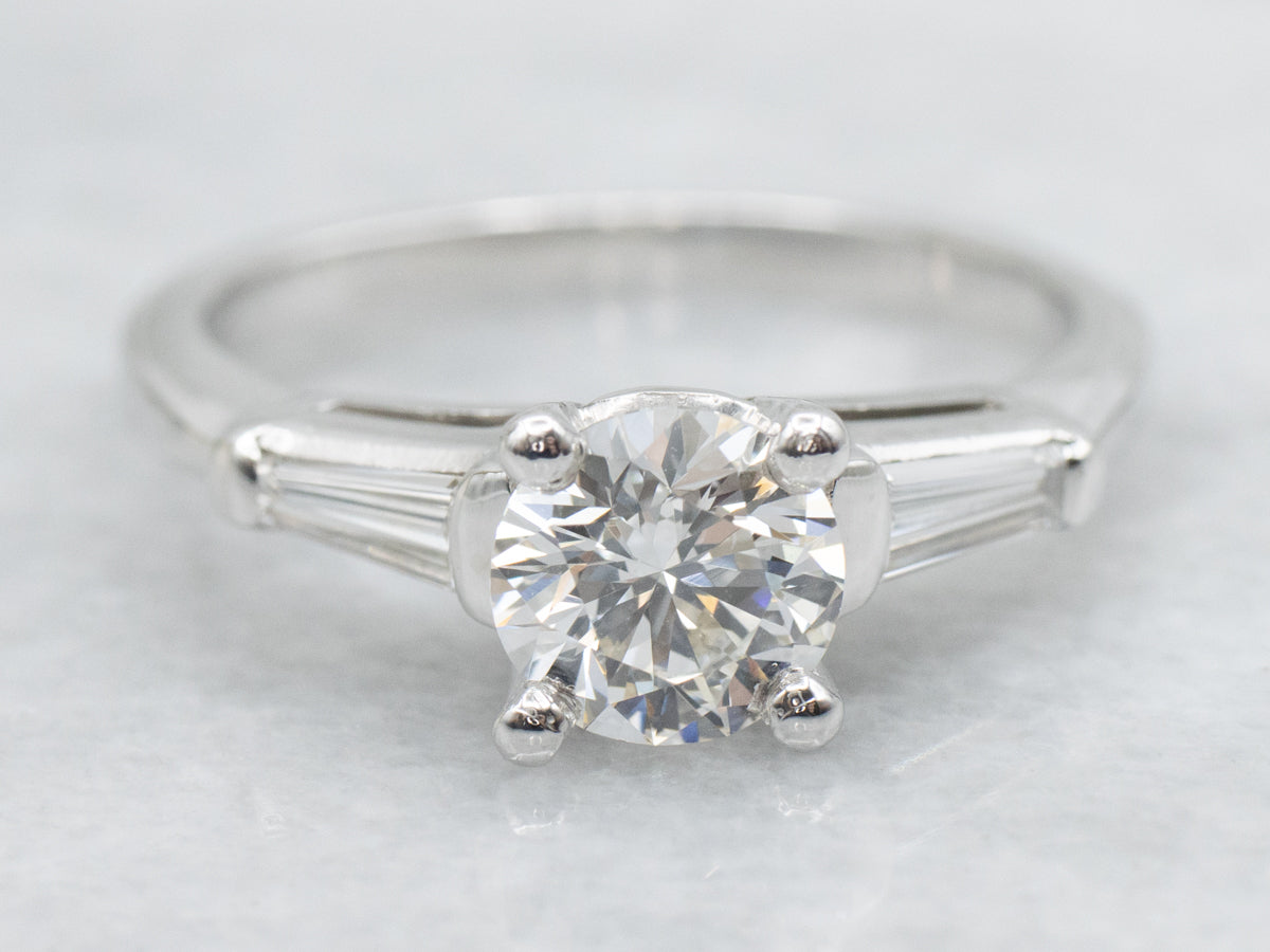Vintage GIA Certified Diamond Platinum Engagement Ring