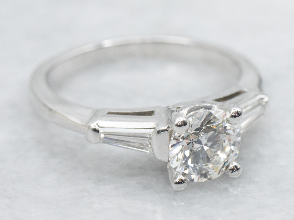 Vintage GIA Certified Diamond Platinum Engagement Ring