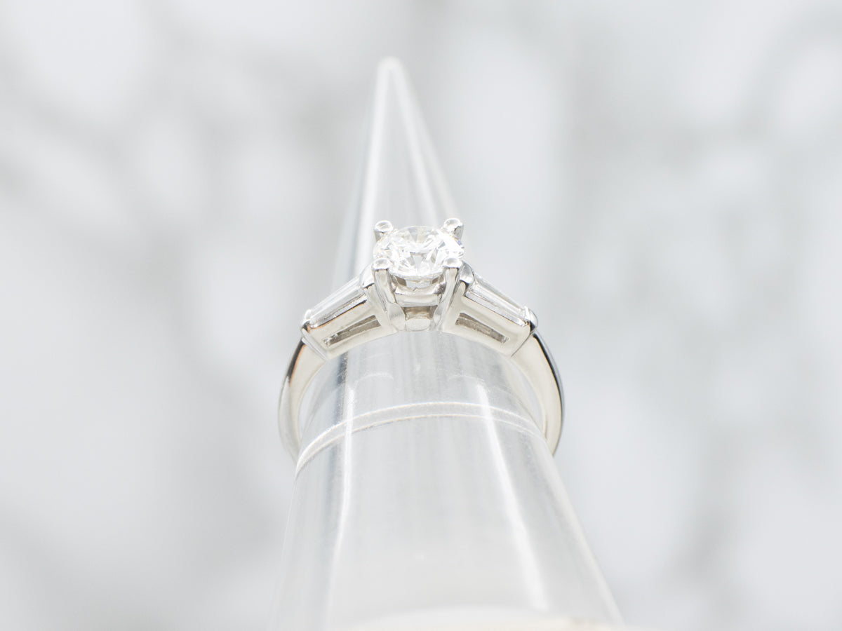 Vintage GIA Certified Diamond Platinum Engagement Ring
