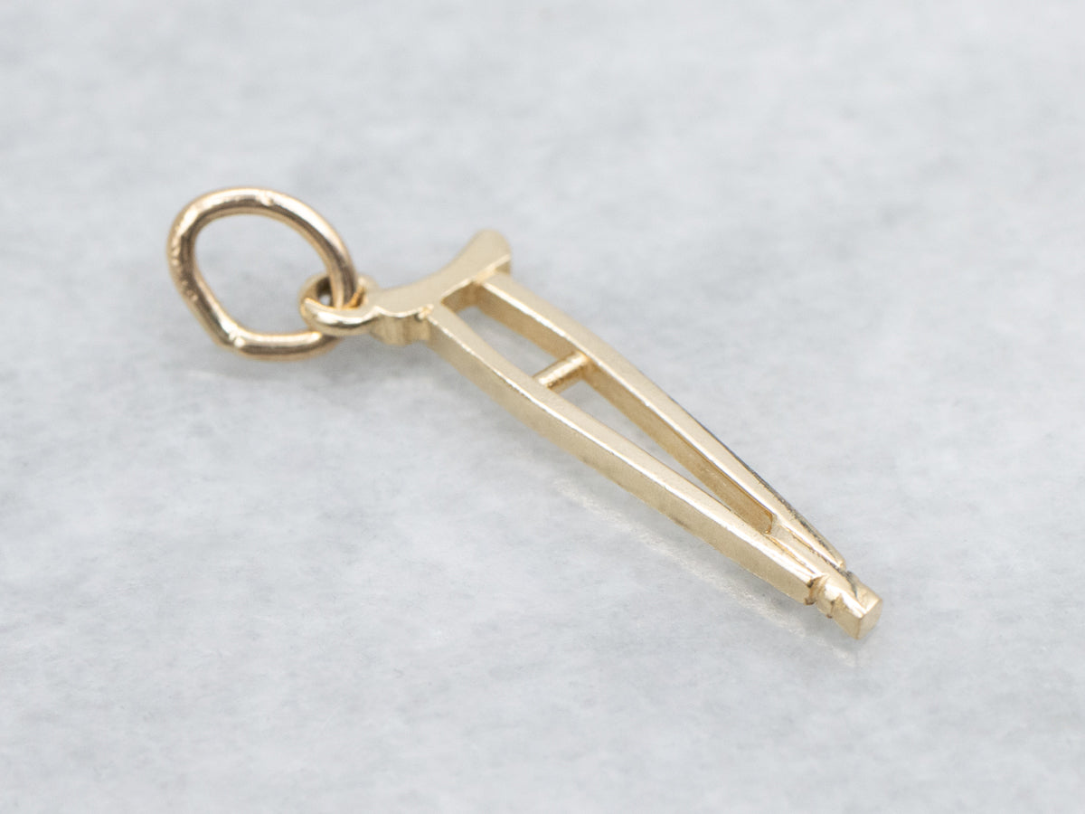 Yellow Gold Crutch Charm