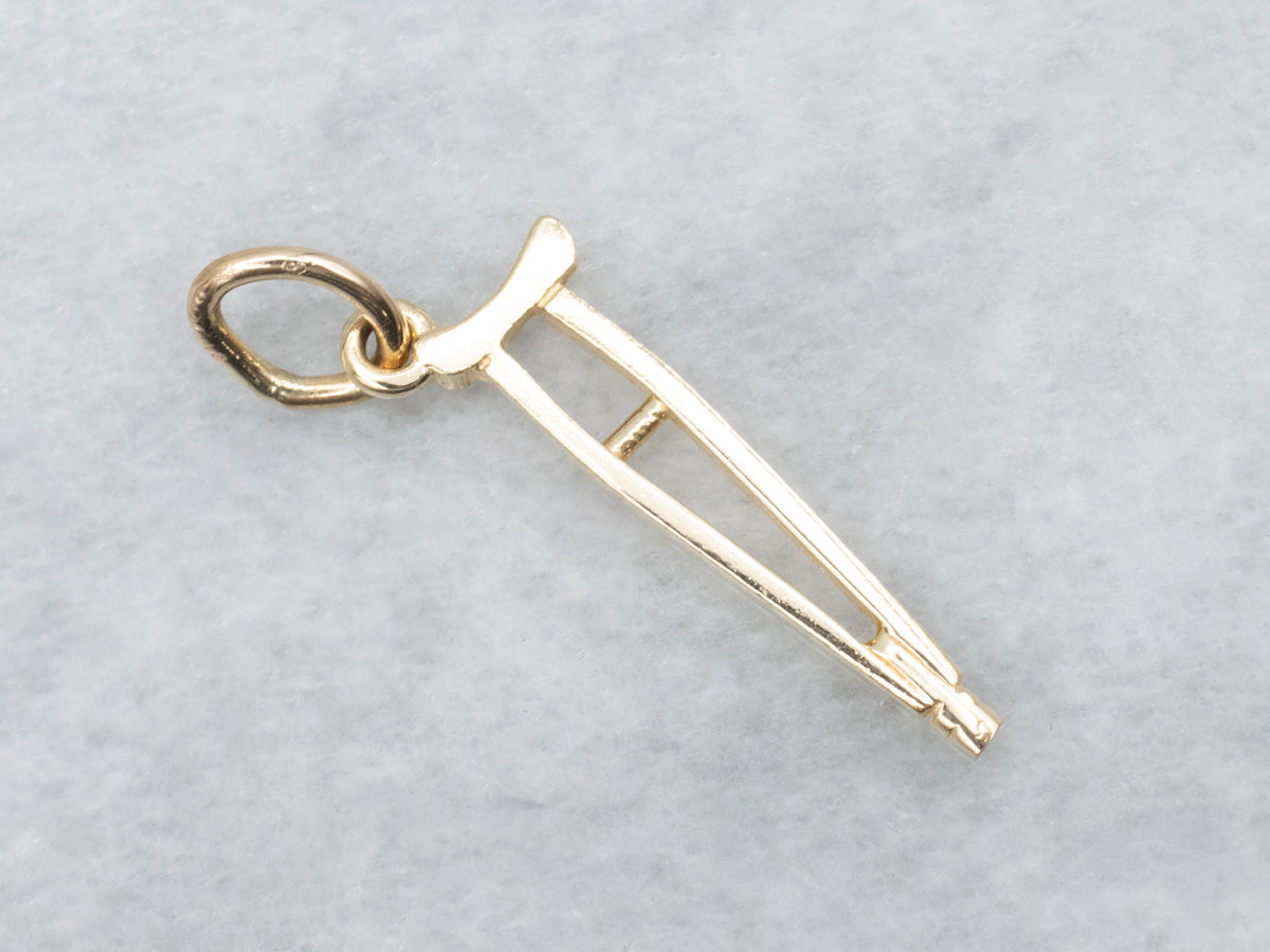 Yellow Gold Crutch Charm