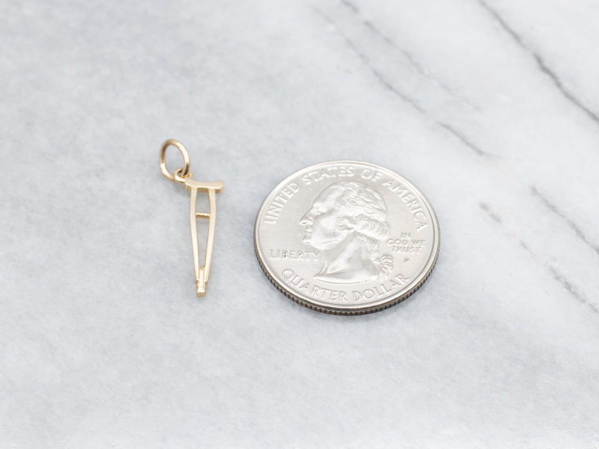 Yellow Gold Crutch Charm