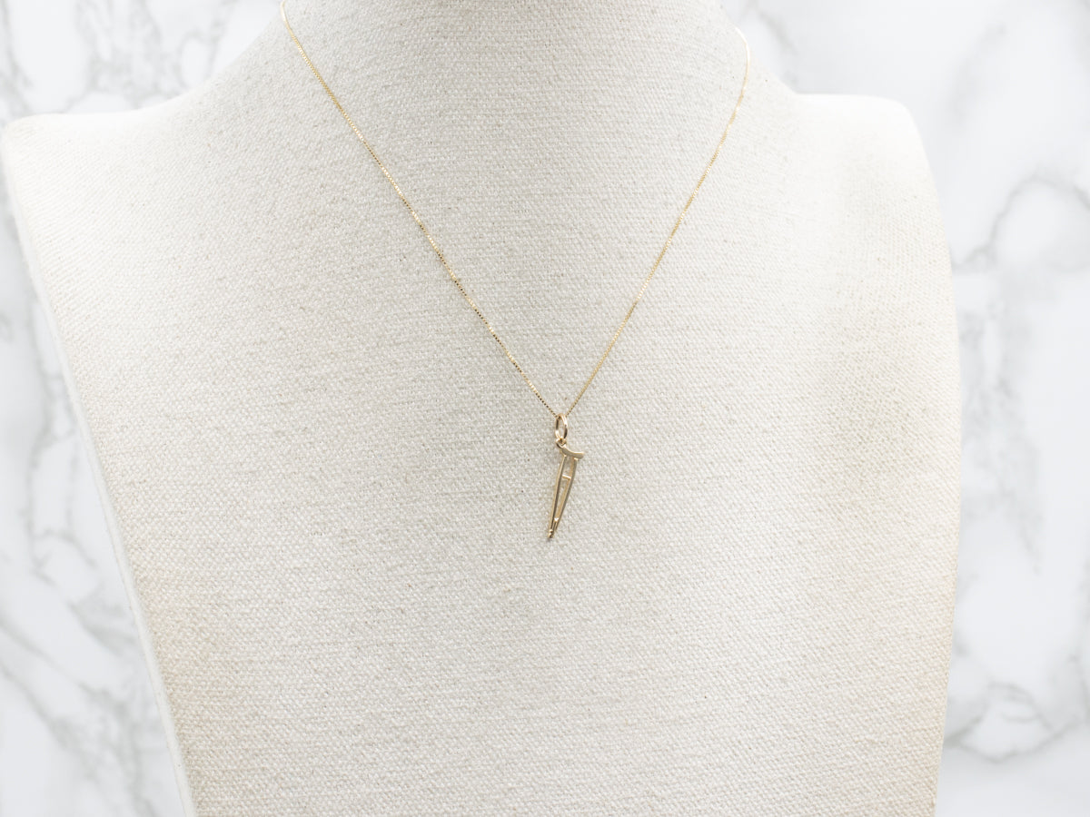 Yellow Gold Crutch Charm
