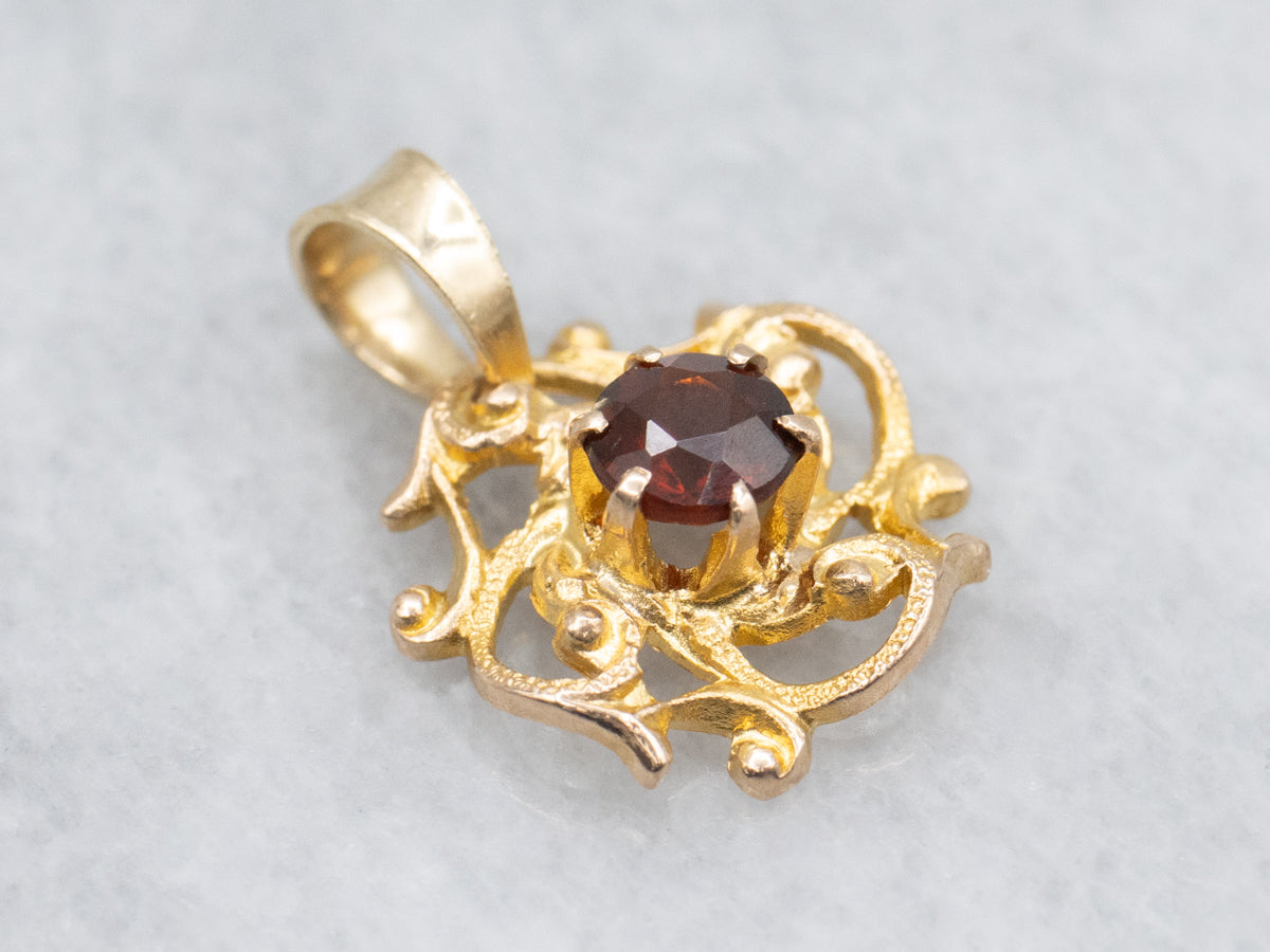 Antique Garnet Stickpin Conversion Pendant