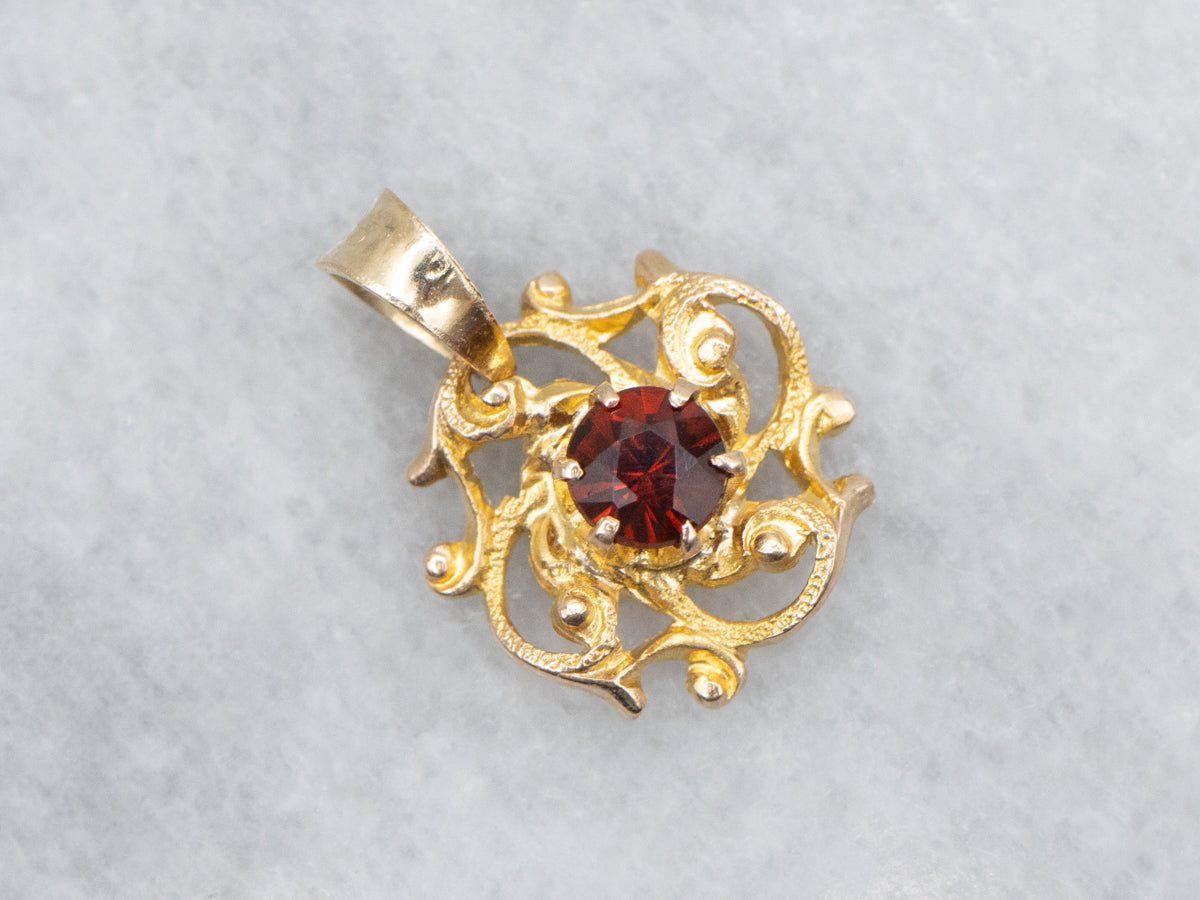 Antique Garnet Stickpin Conversion Pendant