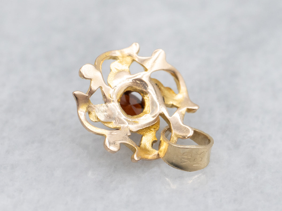 Antique Garnet Stickpin Conversion Pendant