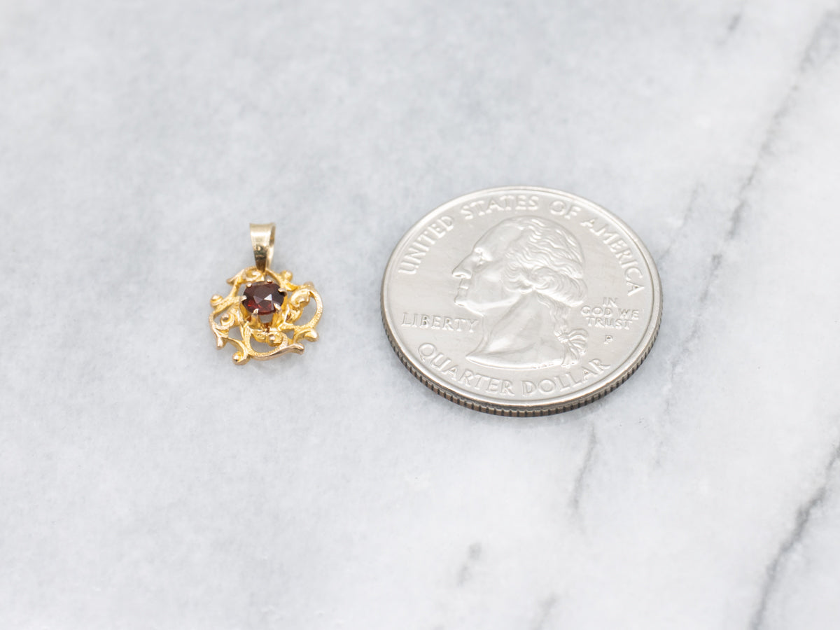 Antique Garnet Stickpin Conversion Pendant
