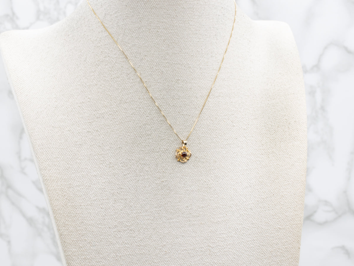 Antique Garnet Stickpin Conversion Pendant