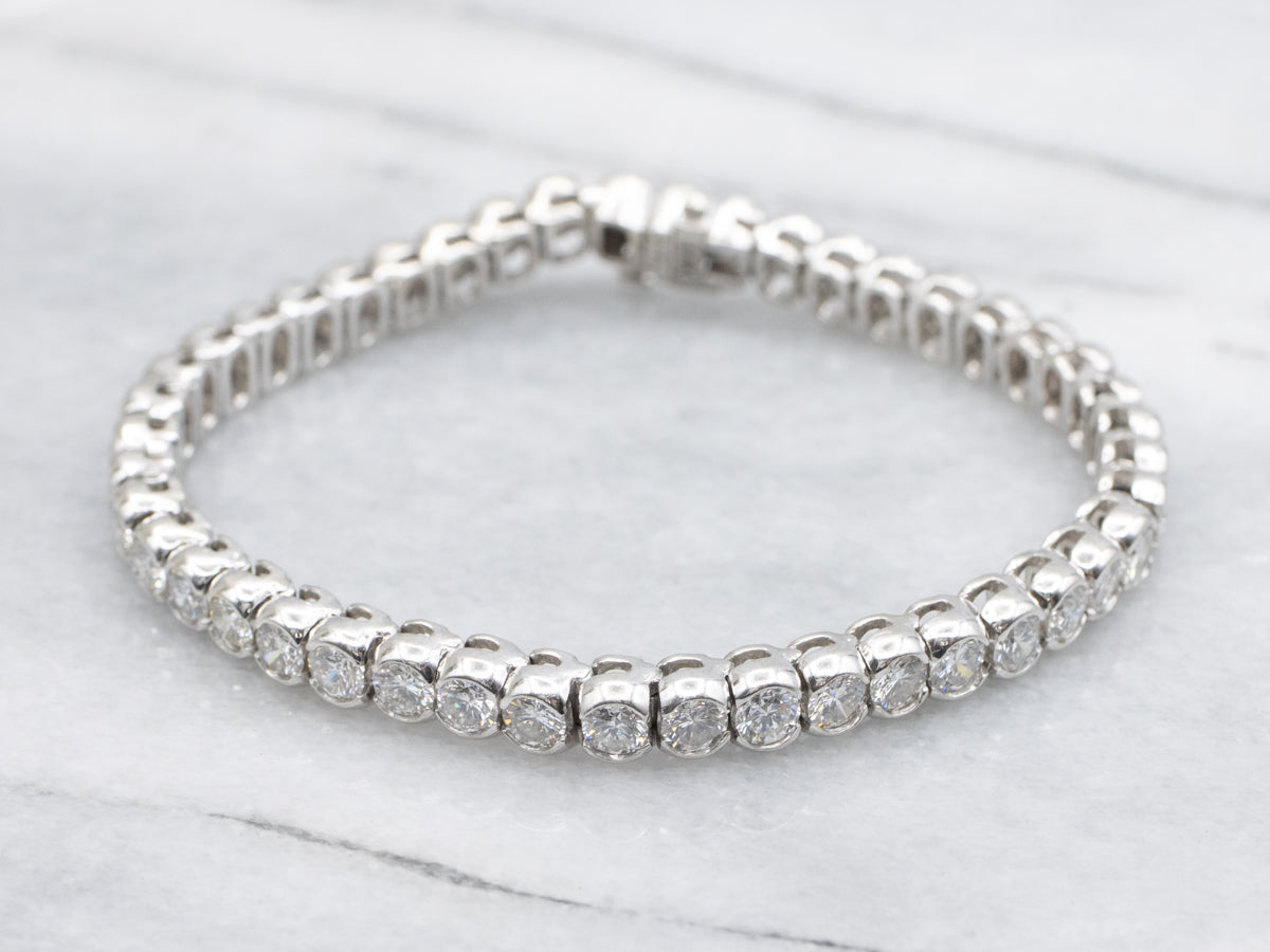 High-Quality Semi-Bezel Set Diamond Tennis Bracelet