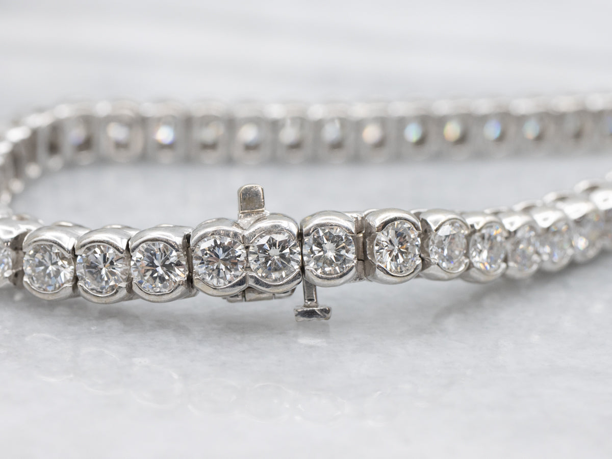 High-Quality Semi-Bezel Set Diamond Tennis Bracelet