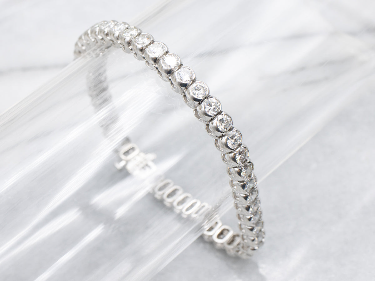 High-Quality Semi-Bezel Set Diamond Tennis Bracelet