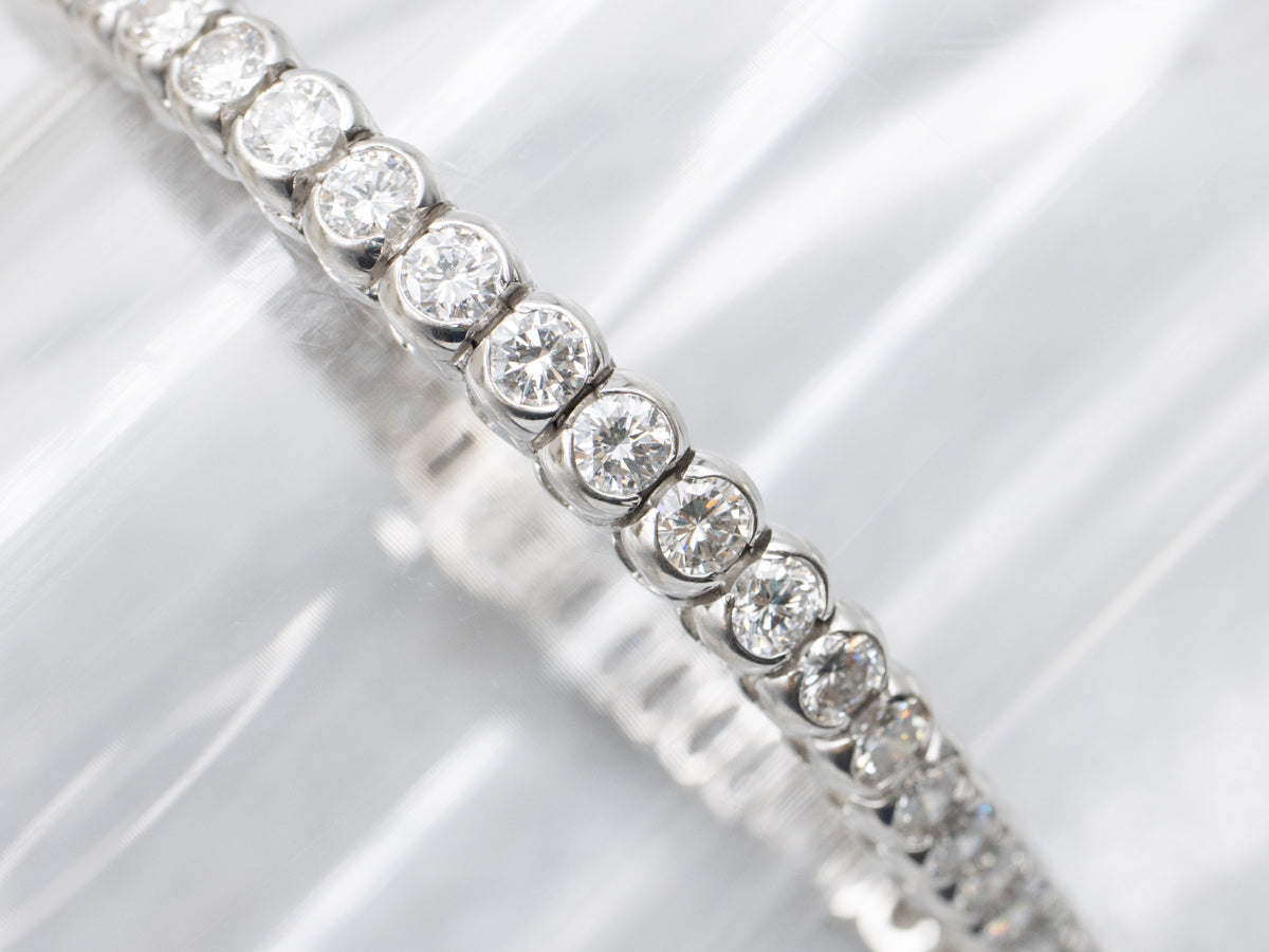 High-Quality Semi-Bezel Set Diamond Tennis Bracelet
