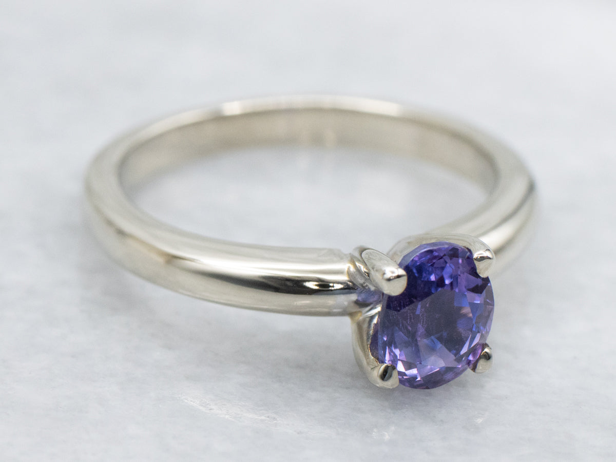 Bi-Color Sapphire White Gold Engagement Ring
