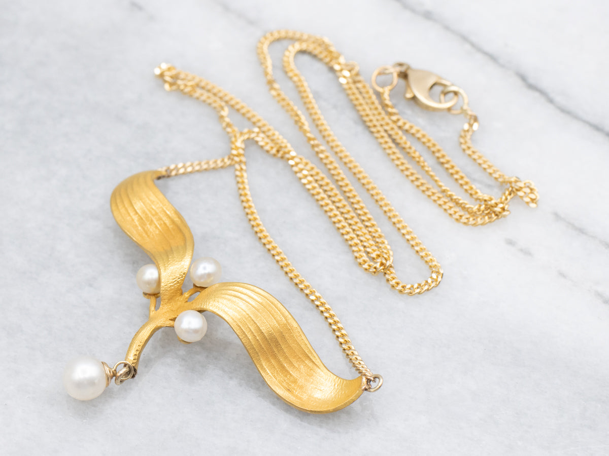 Bloomed Gold Antique Belle Époque Pearl Necklace