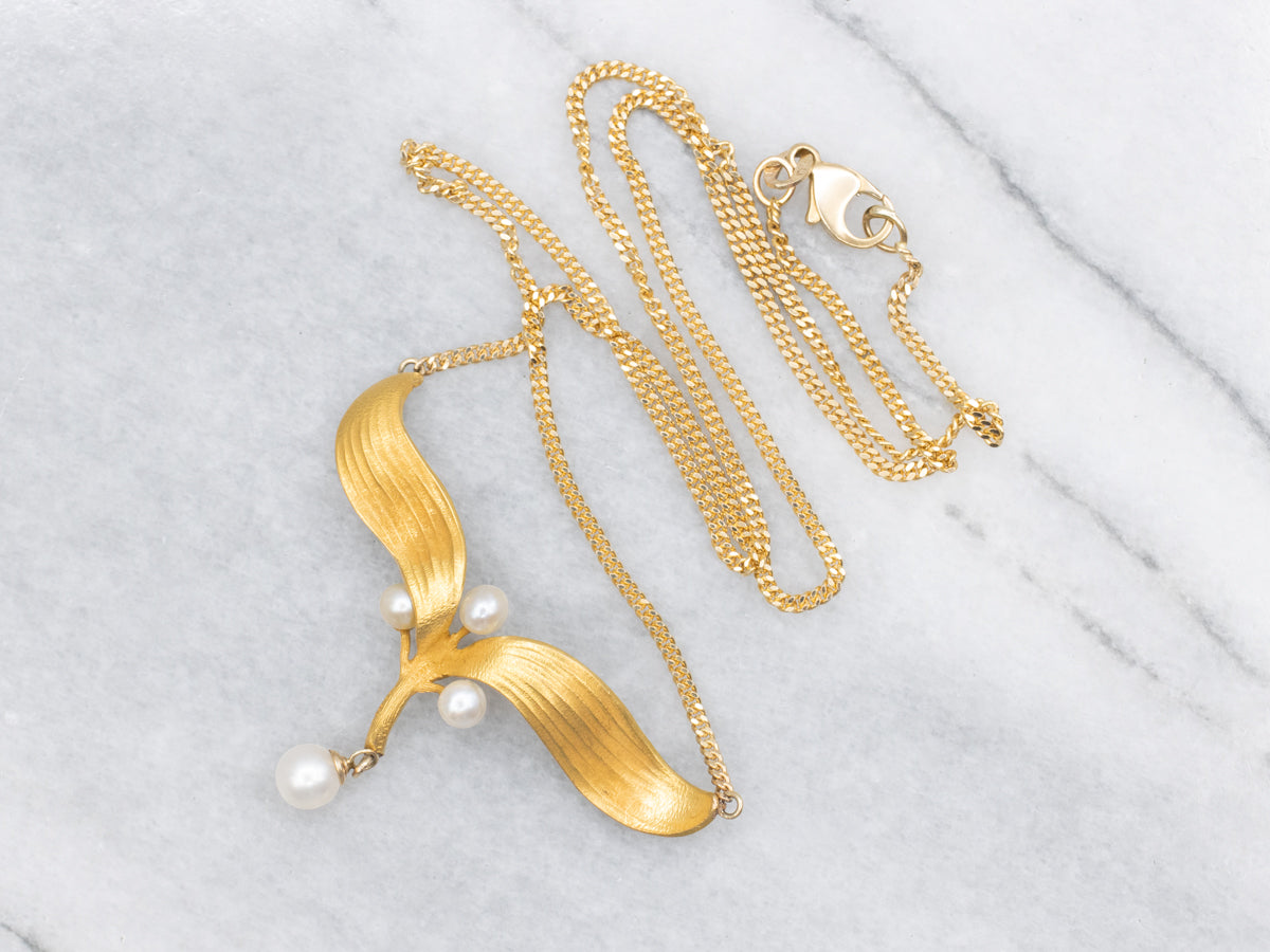 Bloomed Gold Antique Belle Époque Pearl Necklace