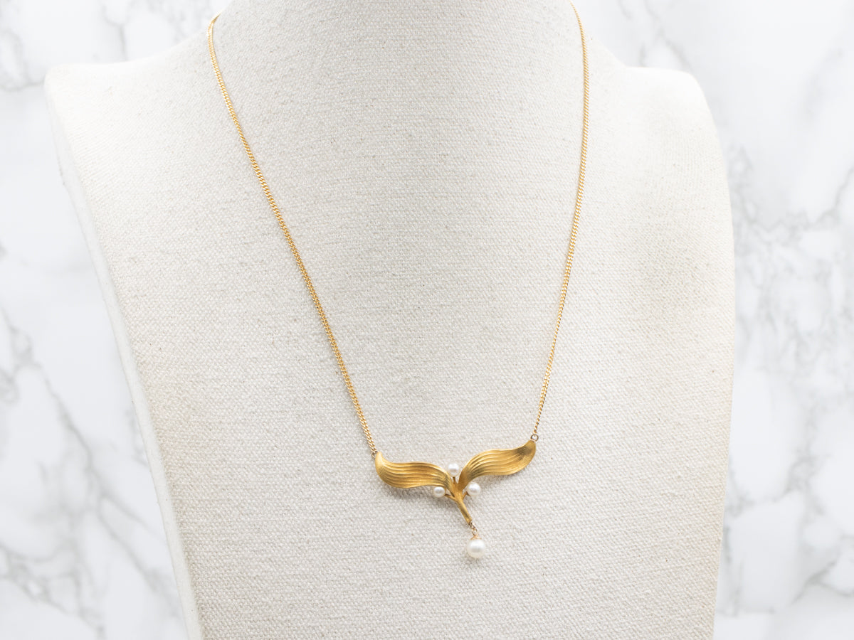 Bloomed Gold Antique Belle Époque Pearl Necklace