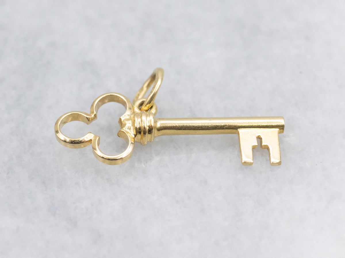 Yellow Gold Vintage Key Charm