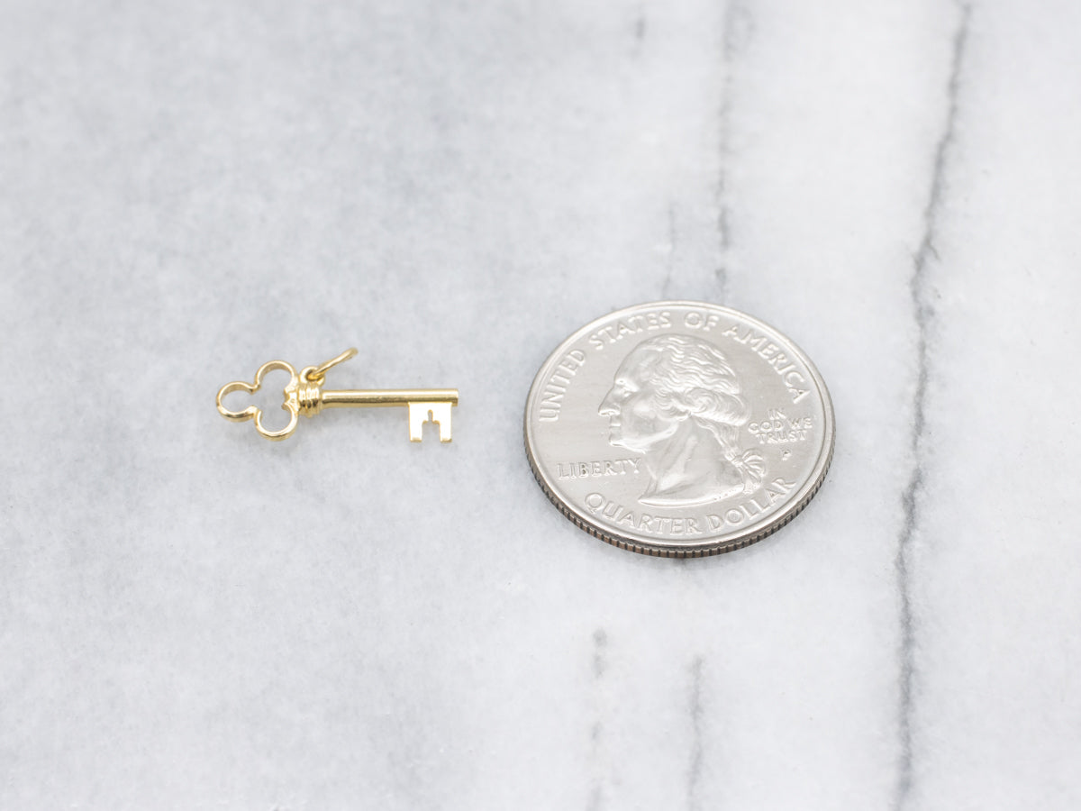 Yellow Gold Vintage Key Charm