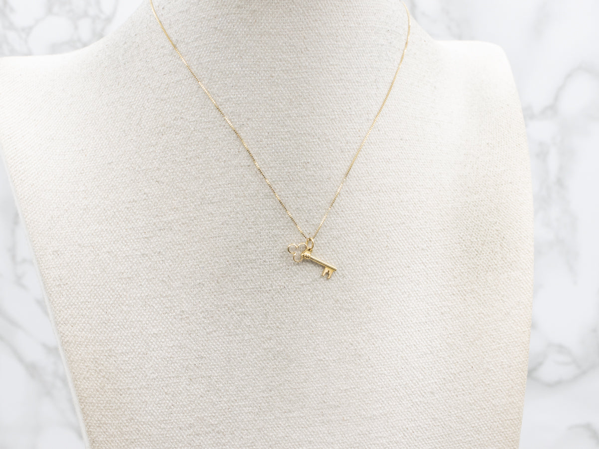 Yellow Gold Vintage Key Charm