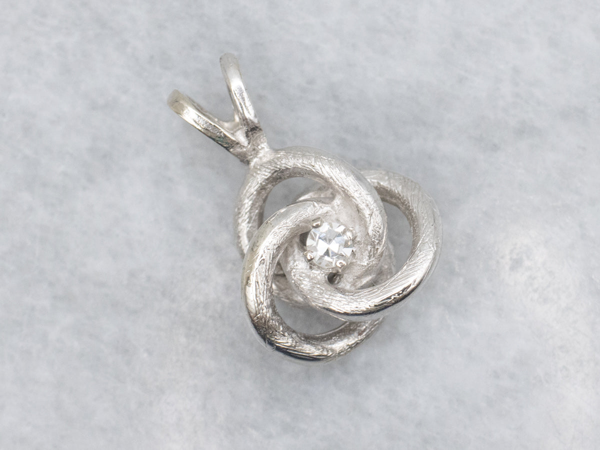 White Gold Diamond Lovers Knot Pendant