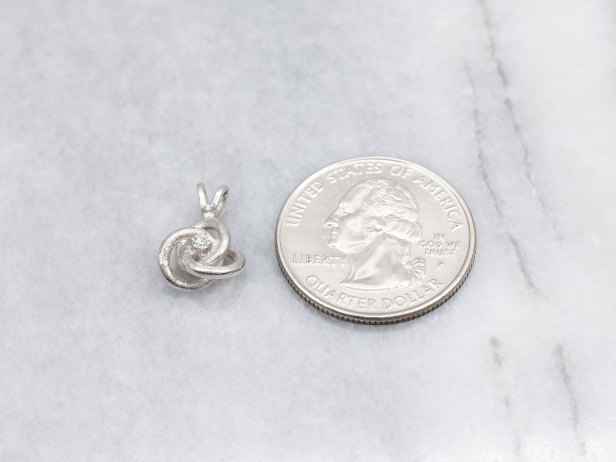 White Gold Diamond Lovers Knot Pendant