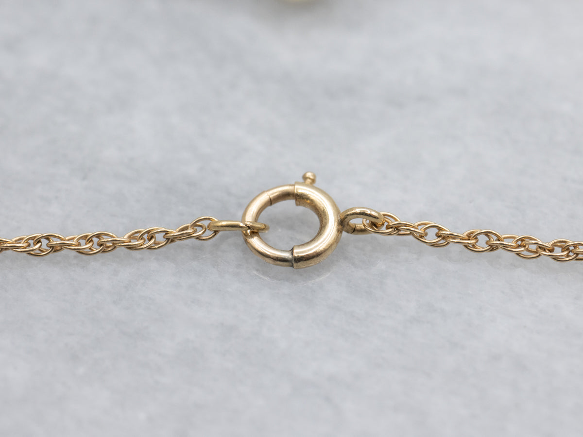 Saltwater Pearl Gold Station-Link Necklace