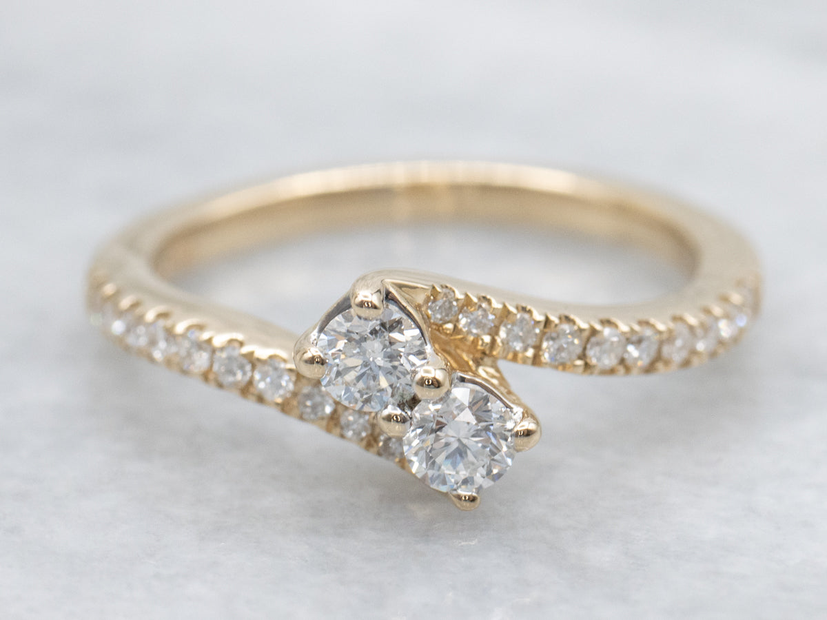 &quot;Ever Us&quot; Diamond and Gold Bypass Engagement Ring