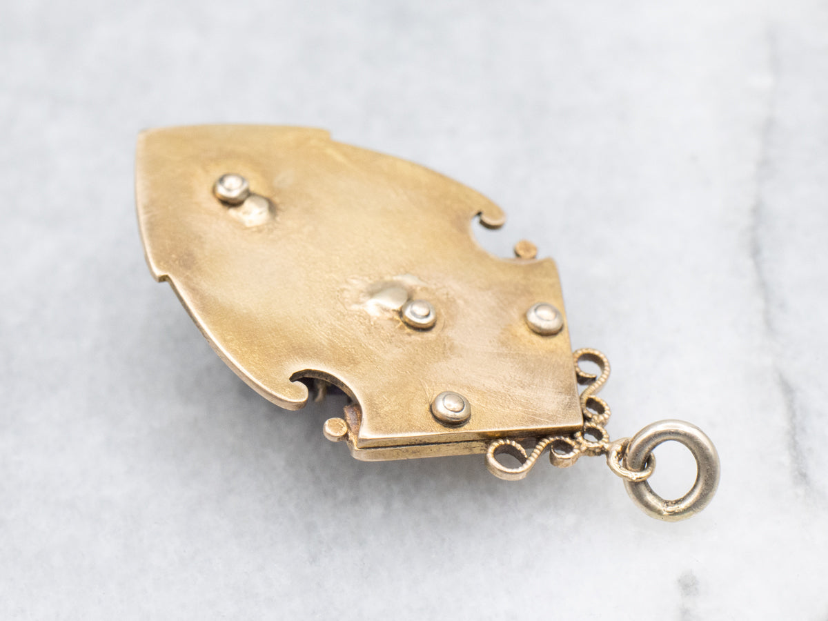 Victorian Rose-Cut Diamond and Carved Amethyst Floral Pendant