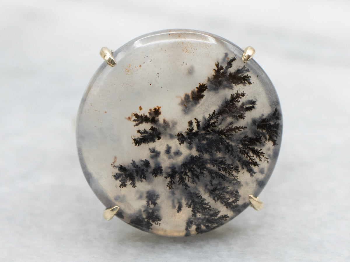 Vintage Dendritic Agate Gold Ring