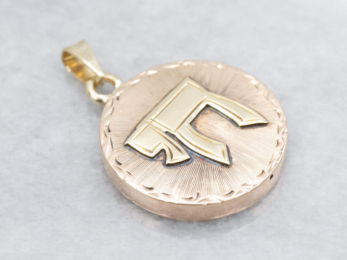 Vintage Two-Tone Gold Judaica Chai Pendant