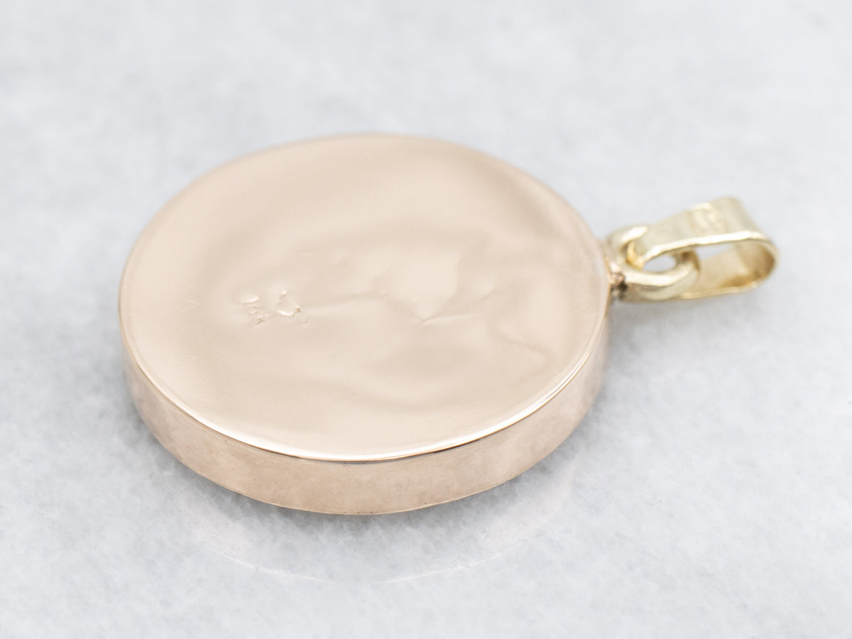 Vintage Two-Tone Gold Judaica Chai Pendant