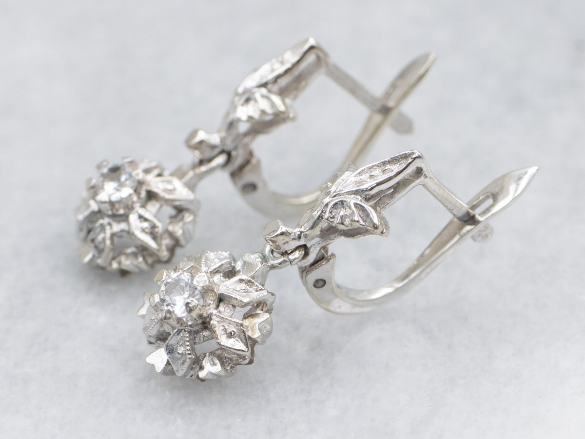 Sweetheart Synthetic Spinel White Gold Drop Earrings