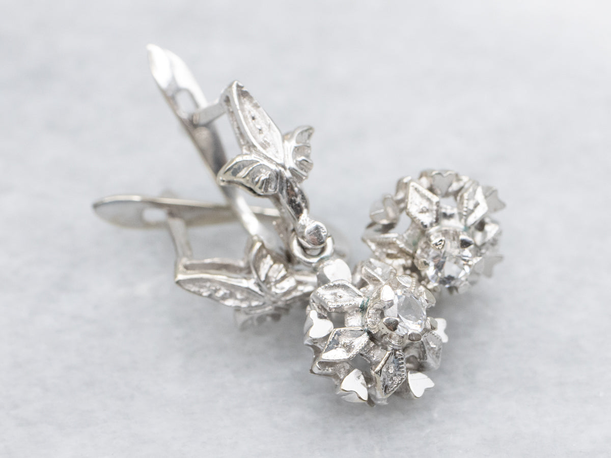 Sweetheart Synthetic Spinel White Gold Drop Earrings