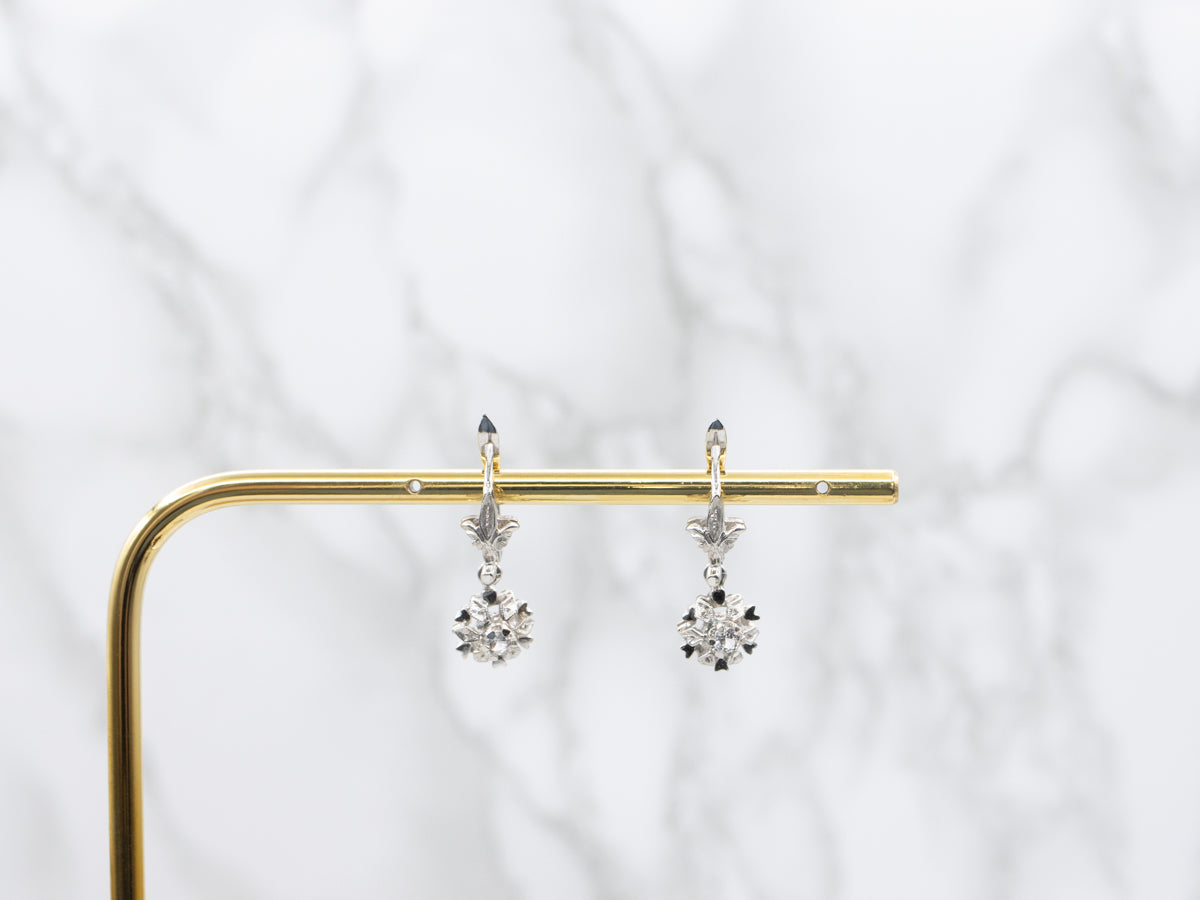 Sweetheart Synthetic Spinel White Gold Drop Earrings