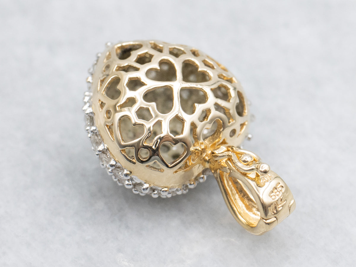 Diamond Encrusted Sweet Heart Pendant