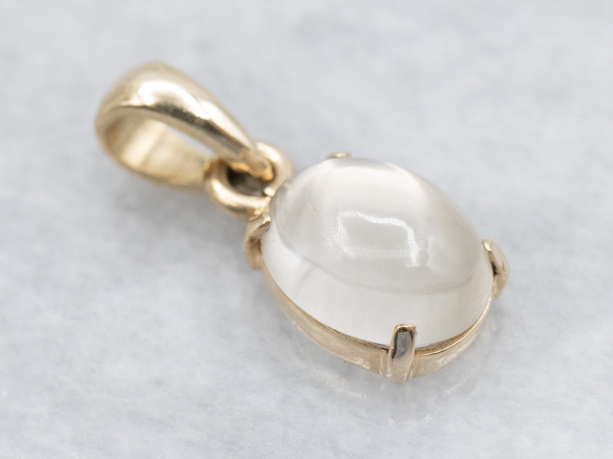 Moonstone Yellow Gold Solitaire Pendant