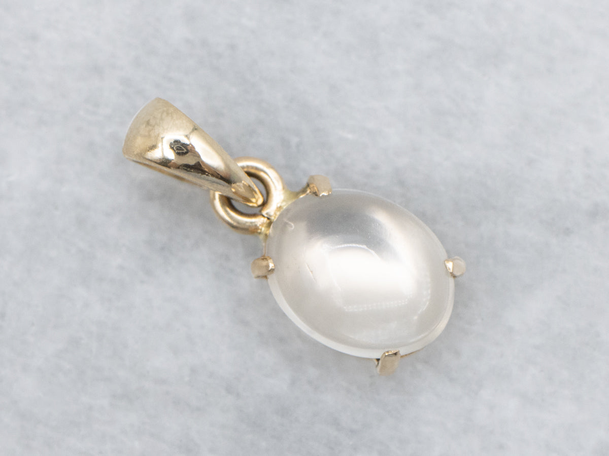 Moonstone Yellow Gold Solitaire Pendant
