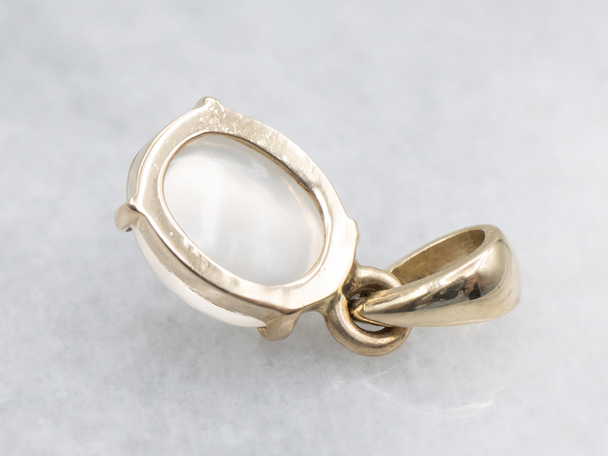 Moonstone Yellow Gold Solitaire Pendant