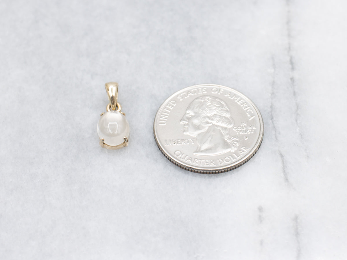 Moonstone Yellow Gold Solitaire Pendant