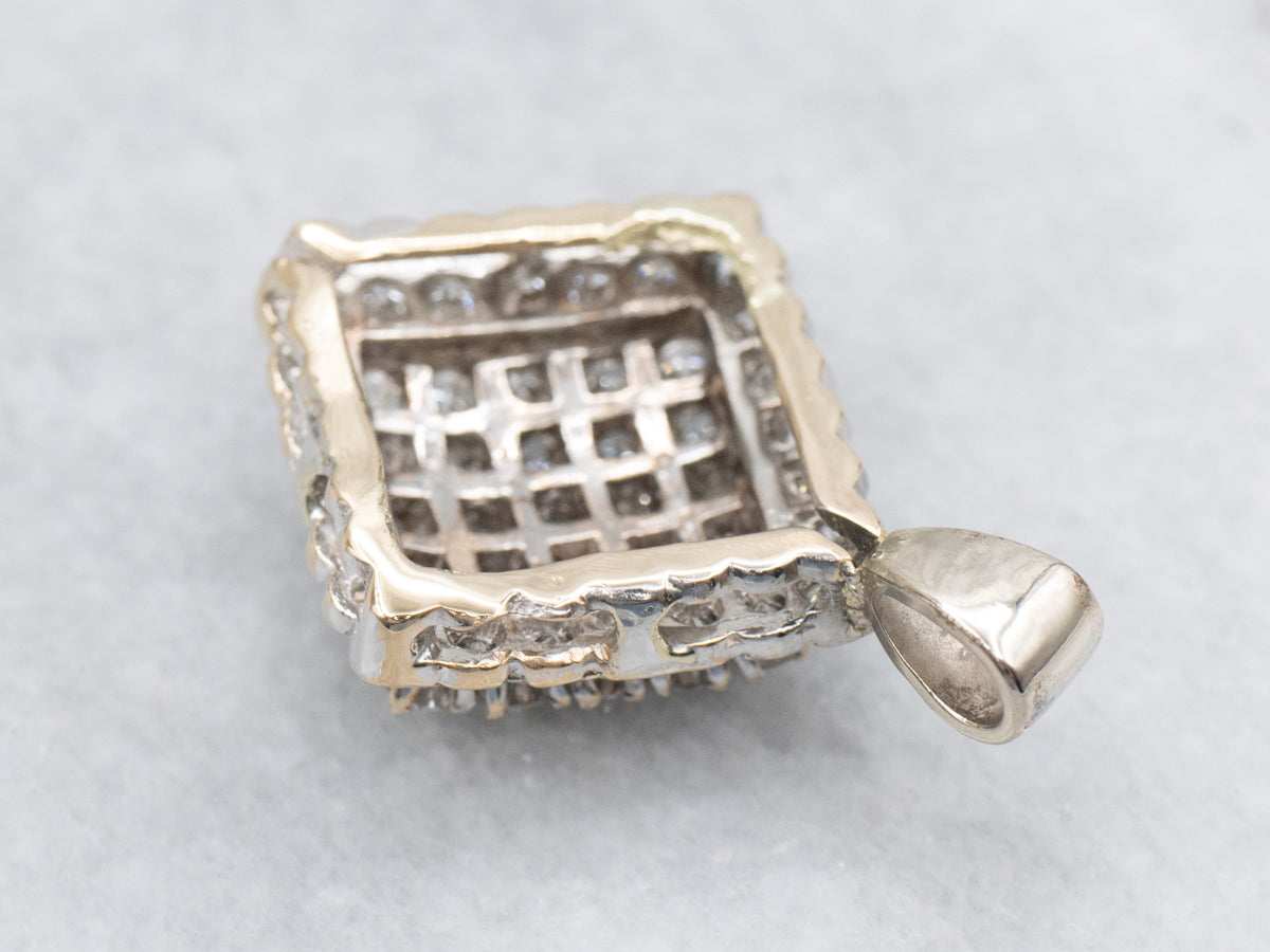 Diamond Cluster White Gold Pendant