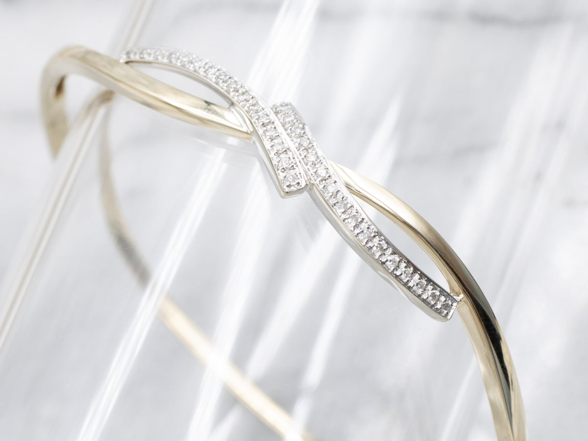Looping Gold Modern Diamond Bangle Bracelet