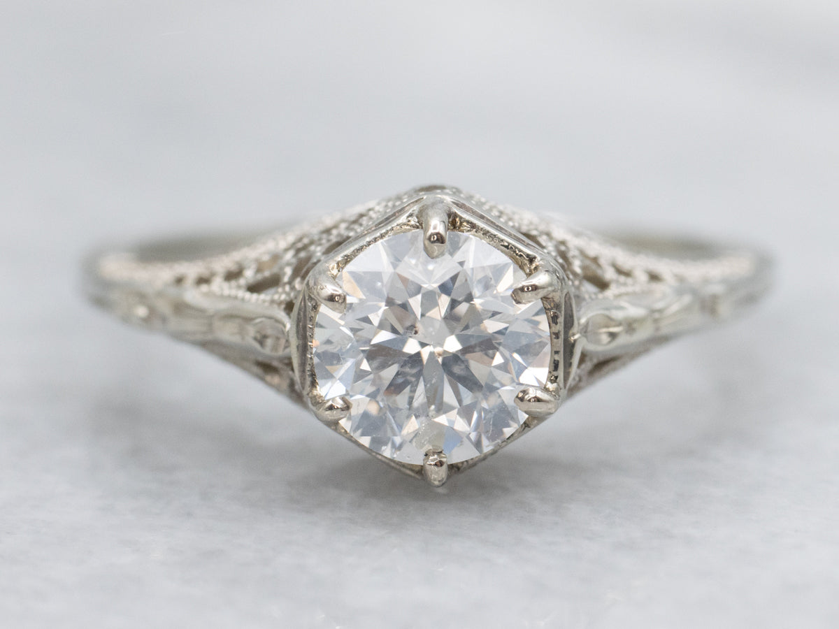 Antique Round Brilliant Diamond Engagement Ring