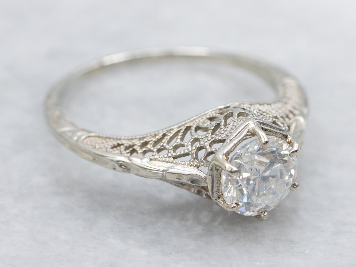 Antique Round Brilliant Diamond Engagement Ring